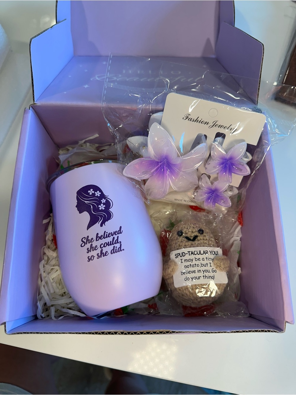 NIB Inspirational Lavender Women’s Tumbler Gift Set - 5 pcs